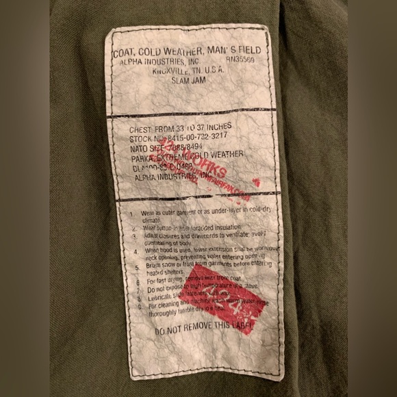 424 on Fairfax x Alpha Industries Field Jacket in Army Khaki Size:L - Picture 6 of 11